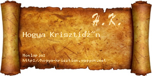 Hogya Krisztián névjegykártya